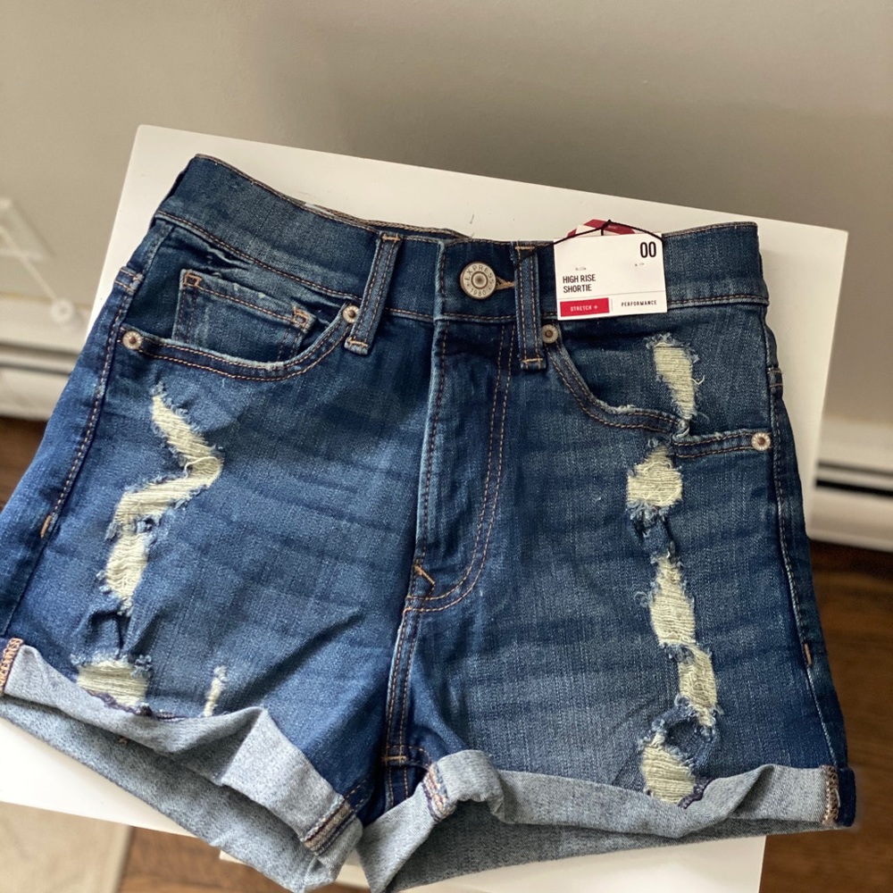 NWT Express high rise destroyed denim short